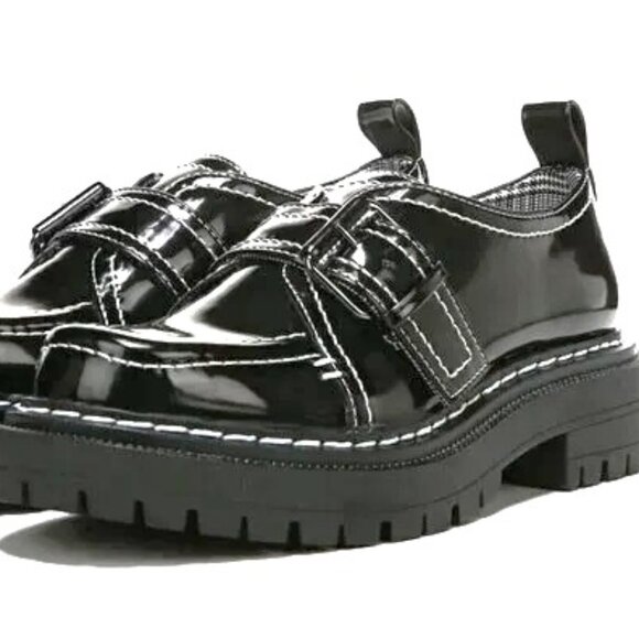 NEW Black Patent Slip-On Lug Sole Oxford Loafer Edelle by Circus by Sam Edelman - Picture 11 of 12